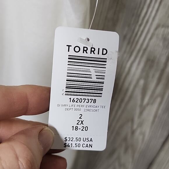 Torrid Everyday Tee Signature Jersey Life Isn't Perfect Ivory Graphic Size 2X - Picture 4 of 7